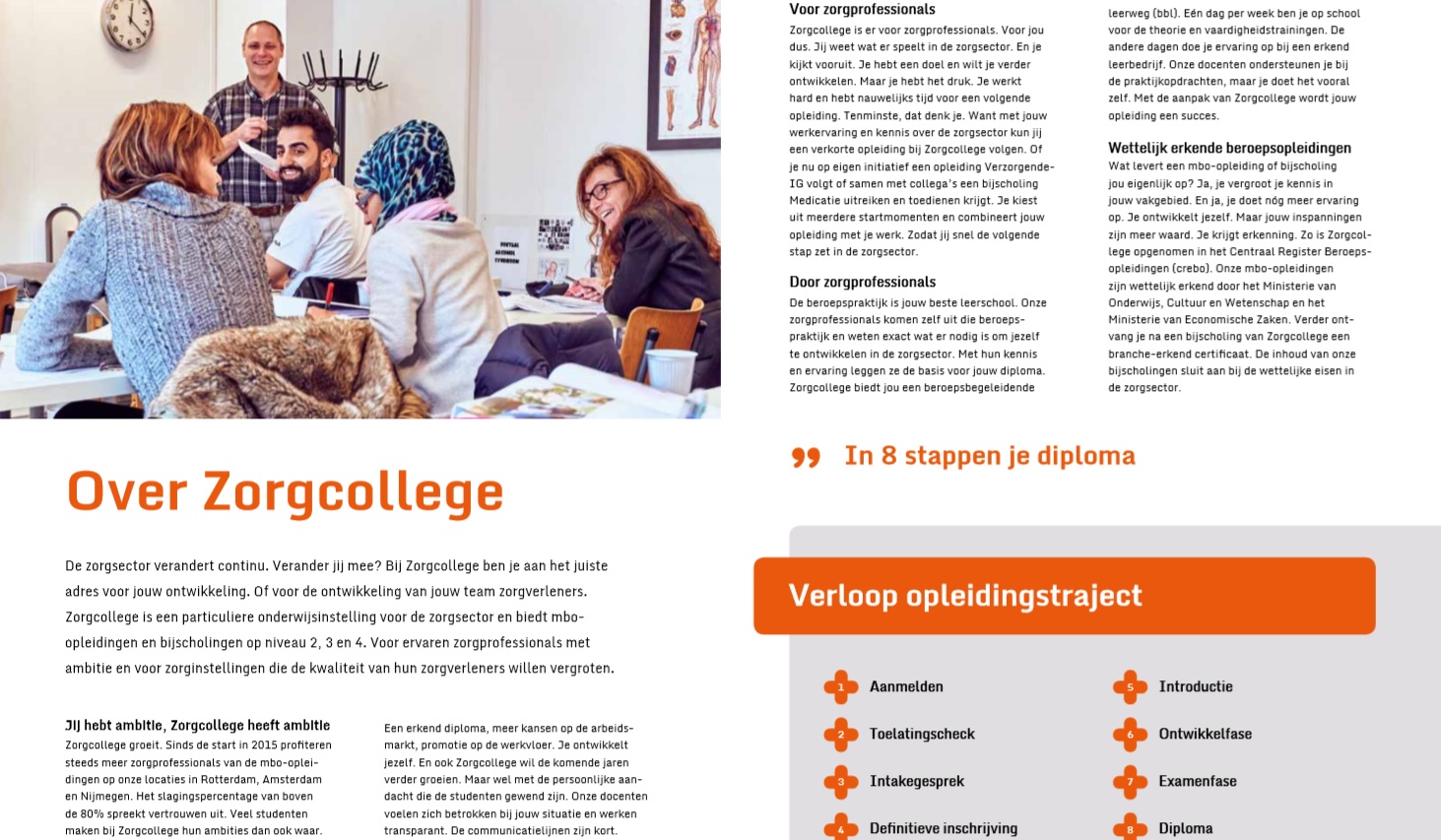 Zorgcollege – brochuretekst Over Zorgcollege